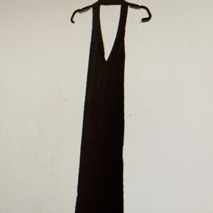 Gunne Sax Black Backless Maxi Dress